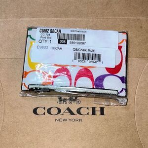 COACH Zip Card Case in Signature Rainbow Print NWT AUTHENTIC